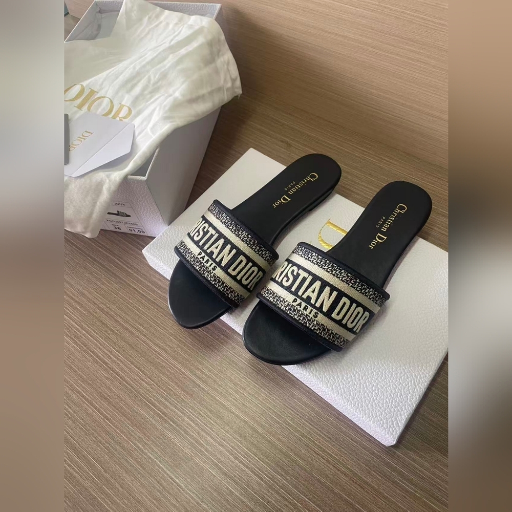 Dior Christian Dway Slide Blue Sandals